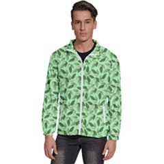 Leaves Pattern Texture Seamless Men s High Neck Windbreaker by Hannah976