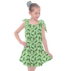 Leaves Pattern Texture Seamless Kids  Tie Up Tunic Dress by Hannah976