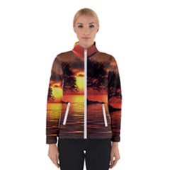 Sunset Nature Sea Dusk Landscape Women s Bomber Jacket by Salmanaz77