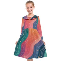 Art Abstract Pattern Kids  Midi Sailor Dress by Salmanaz77