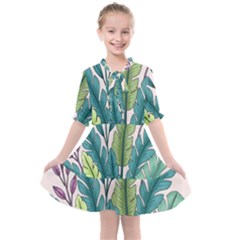 Illustrations Plants Nature Leaves Kids  All Frills Chiffon Dress by Salmanaz77