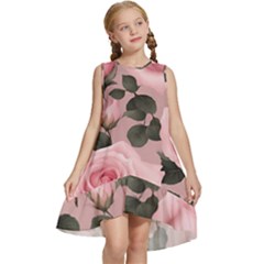 Pink Roses Kids  Frill Swing Dress by pollyparadiseartshop