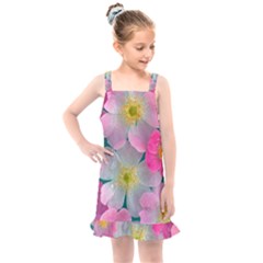 Pink Neon Flowers Flower Kids  Overall Dress by Cemarart