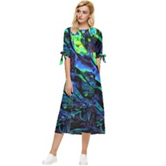 Sci-fi Scenester Bow Sleeve Chiffon Midi Dress by MRNStudios