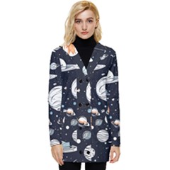 Space Galaxy Universe Stars Sky Button Up Hooded Coat  by Paksenen