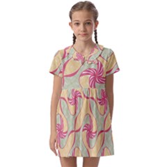 Abstract Pattern Design Scrapbooking Kids  Asymmetric Collar Dress by Paksenen