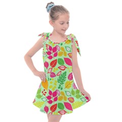 Flower Flora Floral Nature Pattern Seamless Kids  Tie Up Tunic Dress by Bedest