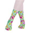 Flower Flora Floral Nature Pattern Seamless Smooth Crew Length Tube Socks View3