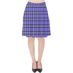 Blue Tartan Plaid 1 Velvet High Waist Skirt by dressshop