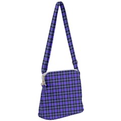 Blue Tartan Plaid 1 Zipper Messenger Bag by dressshop