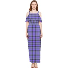 Blue Tartan Plaid 1 Draped Sleeveless Chiffon Jumpsuit by dressshop