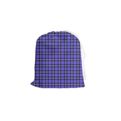 Blue Tartan Plaid 1 Drawstring Pouch (small) by dressshop