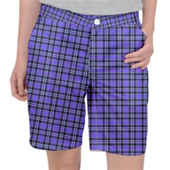 Blue Tartan Plaid 1 Women s Pocket Shorts by dressshop