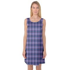 Purple Plaid Tartan 1 Sleeveless Satin Nightdress by dressshop