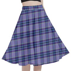 Purple Plaid Tartan 1 A-line Full Circle Midi Skirt With Pocket by dressshop