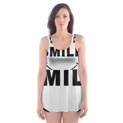 Black And White Simple Make Me Smile T Shirt 20250203 014057 0000 Skater Dress Swimsuit by Cowcow2005