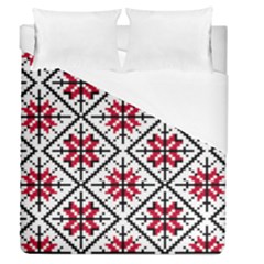 Ukrainian Folk Seamless Pattern Ornament Ethnic Ornament Border Element Traditional Art Duvet Cover (queen Size) by Grandong