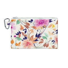 Abstract Floral Background Canvas Cosmetic Bag (medium) by kyorashop23