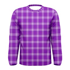 Purple Plaid Tartan 3 Men s Long Sleeve T-shirt by dressshop