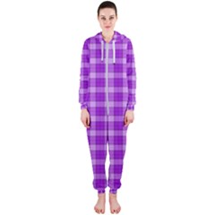 Purple Plaid Tartan 3 Hooded Jumpsuit (ladies) by dressshop