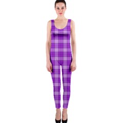 Purple Plaid Tartan 3 One Piece Catsuit by dressshop