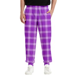 Purple Plaid Tartan 3 Men s Elastic Waist Pants by dressshop