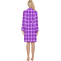 Purple Plaid Tartan 3 Long Sleeve Velvet Robe View4