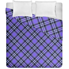 Blue Tartan Plaid 1 Diagonal Duvet Cover Double Side (california King Size) by dressshop