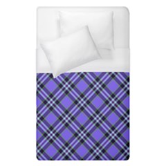 Blue Tartan Plaid 1 Diagonal Duvet Cover (single Size) by dressshop