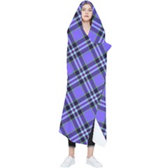 Blue Tartan Plaid 1 Diagonal Wearable Blanket by dressshop