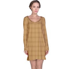 Autumn Fall Plaid Tartan 1 Long Sleeve Nightdress by dressshop