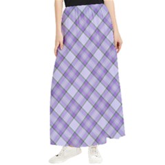 Purple Plaid Tartan 2 Diagonal Maxi Chiffon Skirt by dressshop