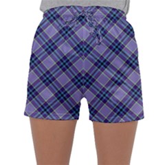 Purple Plaid Tartan 1 Diagonal Sleepwear Shorts by dressshop