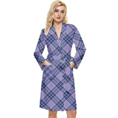 Purple Plaid Tartan 1 Diagonal Long Sleeve Velvet Robe by dressshop