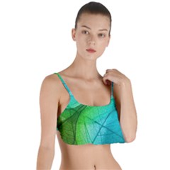 Texture Green Leaf Abstraction 3d Layered Top Bikini Top  by Salmanaz77