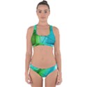 Texture Green Leaf Abstraction 3d Cross Back Hipster Bikini Set View1