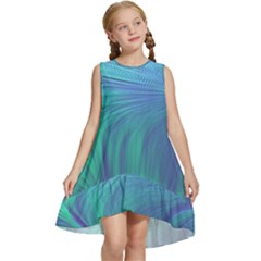 Psicodelia Zyguratti Texture Cyanturquoise Kids  Frill Swing Dress by Salmanaz77