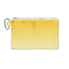 Amber Orange To Cream Yellow Linear Gradient Canvas Cosmetic Bag (medium) by GradientsOmbre