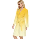 Amber Orange To Cream Yellow Linear Gradient Long Sleeve Velvet Robe View2