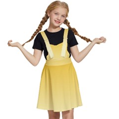 Amber Orange To Cream Yellow Linear Gradient Kids  Apron Dress by GradientsOmbre