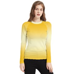 Amber Orange To Cream Yellow Bilinear Gradient Women s Long Sleeve Rash Guard