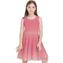 Cream Yellow To Crimson Red Bilinear Gradient Kids  Skater Dress View1