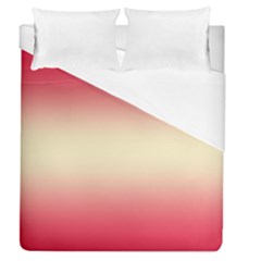 Crimson Red To Cream Yellow Bilinear Gradient Duvet Cover (queen Size) by GradientsOmbre