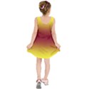 Electric Yellow To Burgundy Red Bilinear Gradient Kids  Sleeveless Dress View2