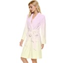 Pink Lace To Cream Yellow Linear Gradient Long Sleeve Velvet Robe View2