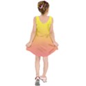 Electric Yellow To Coral Pink Linear Gradient Kids  Sleeveless Dress View2