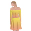 Electric Yellow To Coral Pink Linear Gradient Off Shoulder Skater Dress View2