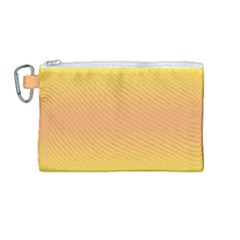 Electric Yellow To Coral Pink Bilinear Gradient Canvas Cosmetic Bag (medium) by GradientsOmbre