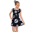 Jack Print, White, Before, Plain, Black, Simple, Christmas Kids  Cap Sleeve Dress View1