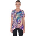 Abstract Fractal Art Swirl Pattern Cut Out Side Drop T-Shirt View1